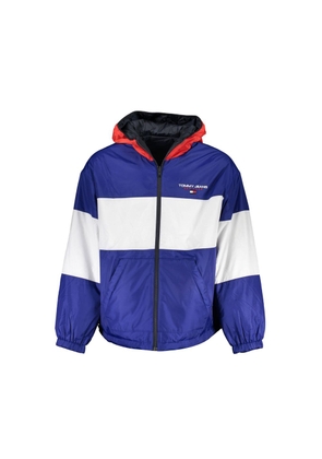 Blue Polyester Men's Reversible Jacket - M