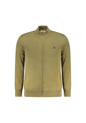 Green Cotton Men Sweater - M