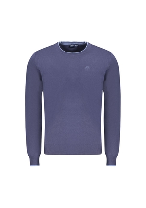 Blue Cotton Men Sweater - M