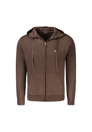 Brown Polyamide Men Cardigan - 3XL