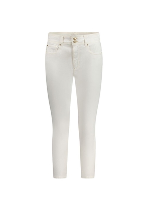 White Cotton Women Jeans - W25
