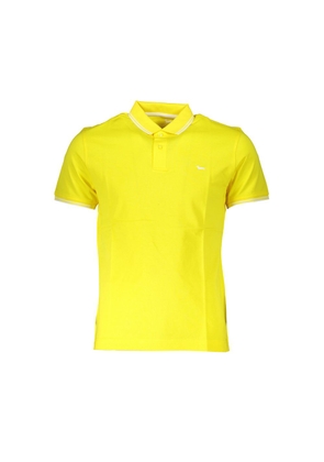 Elegant Yellow Cotton Polo with Contrast Details - XL