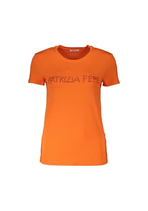 Elegant Orange Rhinestone Tee - L