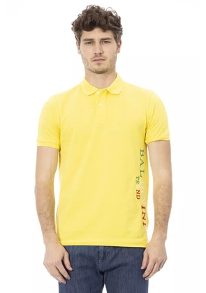 Baldinini Trend Yellow Cotton Polo Shirt - M