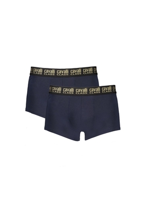 Blue Cotton Men Boxer - M
