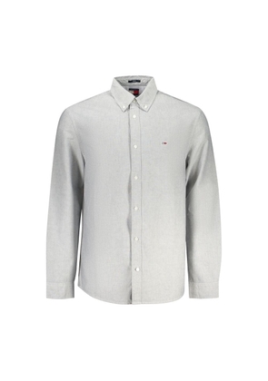 Gray Cotton Men Shirt - M