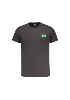 Black Cotton Men T-Shirt - M