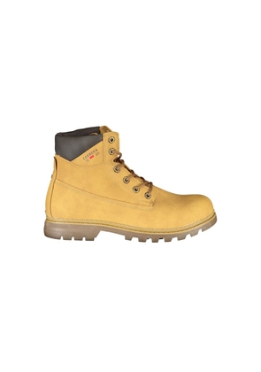 Vibrant Yellow Lace-Up Boots with Logo Detail - EU42/US9