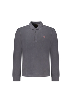 Napapijri Black Cotton Men Polo Shirt - XL