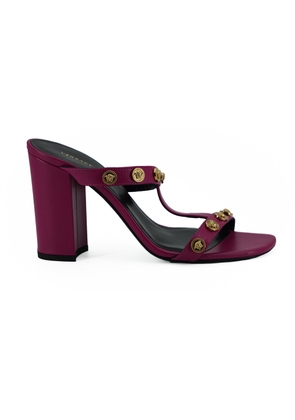 Versace Purple Calf Leather High Heel Sandals - EU37/US7