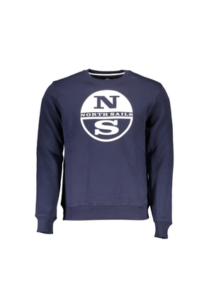 Blue Cotton Men Sweater - XL