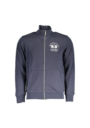 Blue Cotton Men Sweater - M