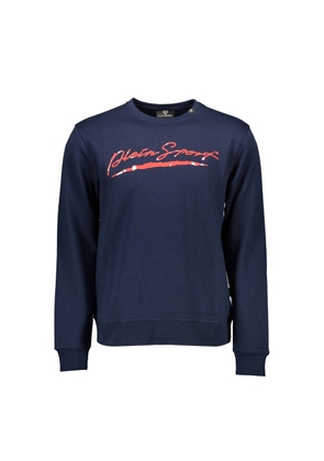 Blue Cotton Men Sweater - M