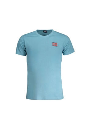 Light Blue Cotton Men T-Shirt - XL
