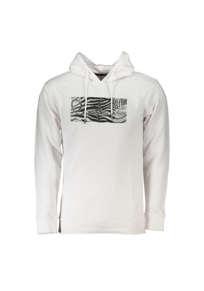 White Cotton Men Sweater - L