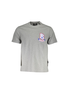 Gray Cotton Men T-Shirt - M