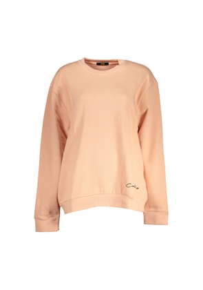 Elegant Long-Sleeved Pink Fleece Sweatshirt - M