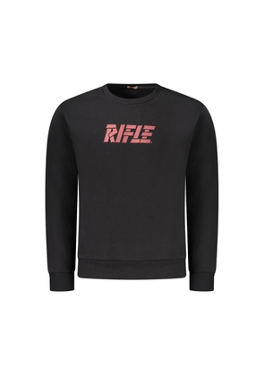 Black Cotton Men Sweater - M