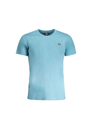 Light Blue Cotton Men T-Shirt - XL
