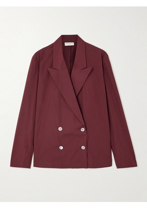 Dries Van Noten - Caplana Double-breasted Cotton-faille Shirt - Red - x small,small,medium,large