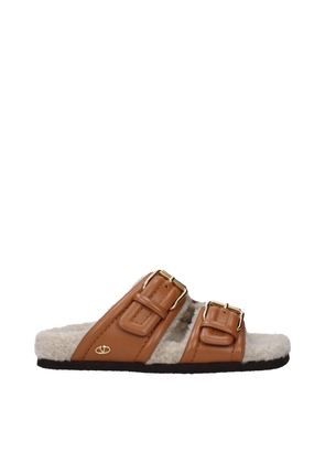 Brown Leather Slippers Sandals - EU40/US10