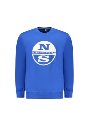 Blue Cotton Men Sweater - M