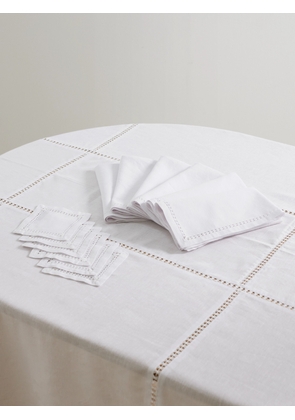 Gohar World - The Well Dressed Table Lace-trimmed Cotton And Linen-blend Tablecloth And Set Of Six Dinner And Cocktail Napkins - White - One size