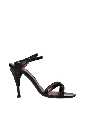 Premiata Black Leather Stiletto Heel Sandals - EU39/US9