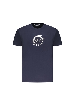 Blue Cotton Men T-Shirt - L