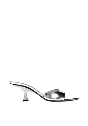 The Attico Gray Leather Flat Sandals - EU37/US7