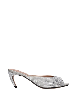 The Attico Gray Satin Stiletto Heel Sandals - EU37/US7