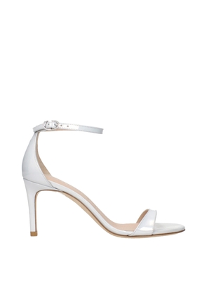 White Leather Stiletto Heels Sandals - EU37.5/US7.5