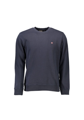 Blue Organic Cotton Men Sweater - M