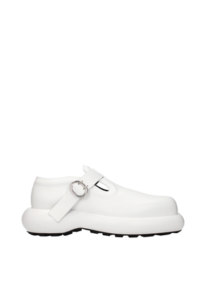 Jil Sander White Leather Slip-On Loafers - EU39/US9