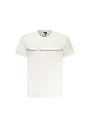 White Cotton Men T-Shirt - M