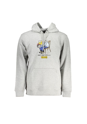 Gray Cotton Men Sweater - M