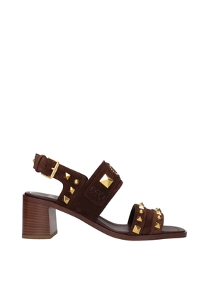 Valentino Garavani Brown Leather Strap-On Sandals - EU38/US8