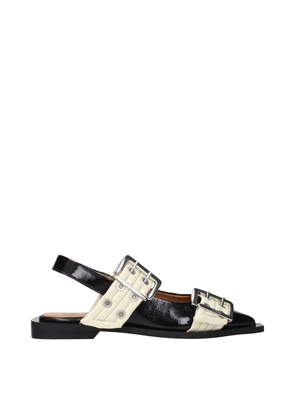 Ganni Black Polyethylene Flat Sandals - EU37/US7