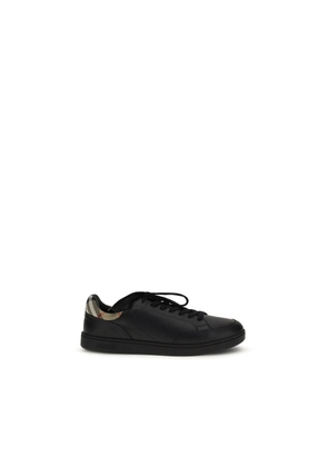 Burberry Black Calf Leather Bos Taurus Low Top Sneakers - EU44/US11