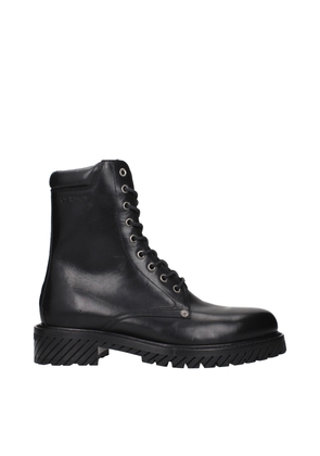 Off-White Black Leather Ankle Boots - EU43/US10