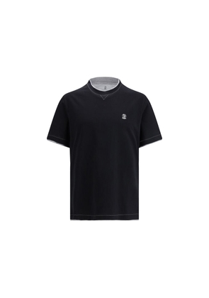 Brunello Cucinelli Black Cotton T-Shirt - M