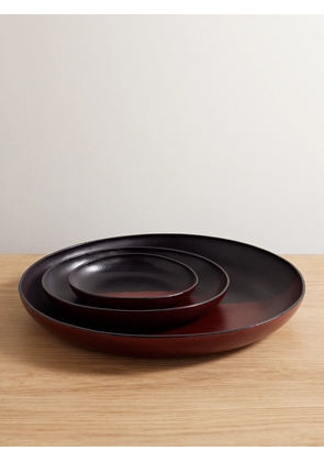 Hunting Season - Set Of Three Leather Trays - Red - One size