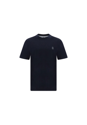 Brunello Cucinelli Blue Cotton T-Shirt - S