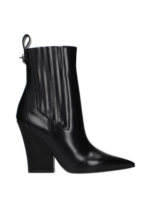 Valentino Garavani Black Leather Ankle Boots - EU37/US7