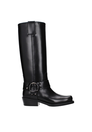 Valentino Garavani Black Leather Boots - EU37/US7