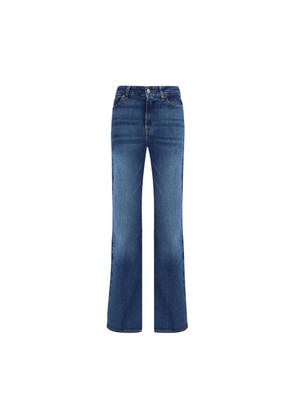 7FOR Blue Cotton Bootcut Jeans - W24