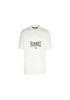 Palm Angels White Cotton Polo Shirt - XL