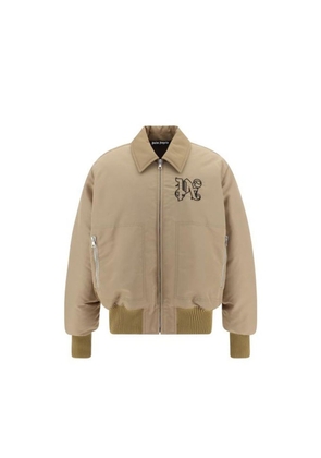 Palm Angels Beige Polyamide Bomber - S
