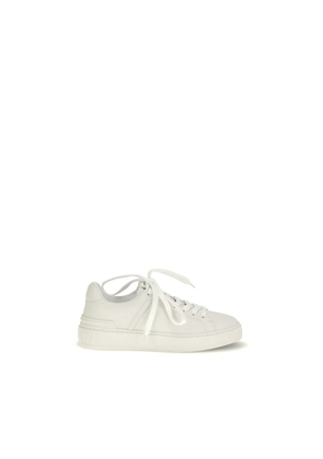 Balmain White Calf Leather Bos Taurus Low Top Sneakers - EU40/US10