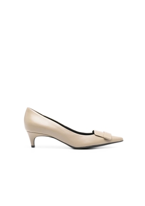 Sergio Rossi Beige Calfskin Mid Heel Pumps - EU34/US4